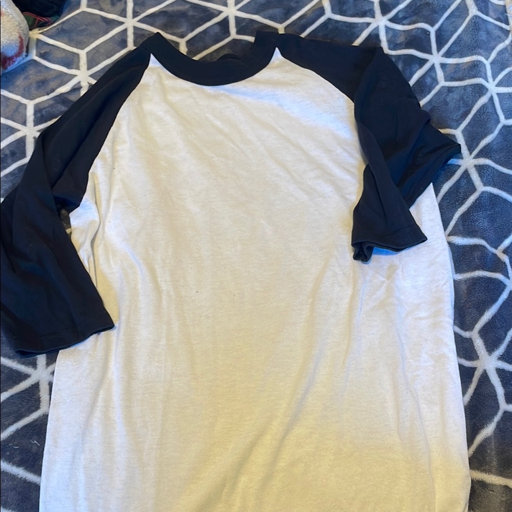 Black and White Long Sleeve baseball shirt